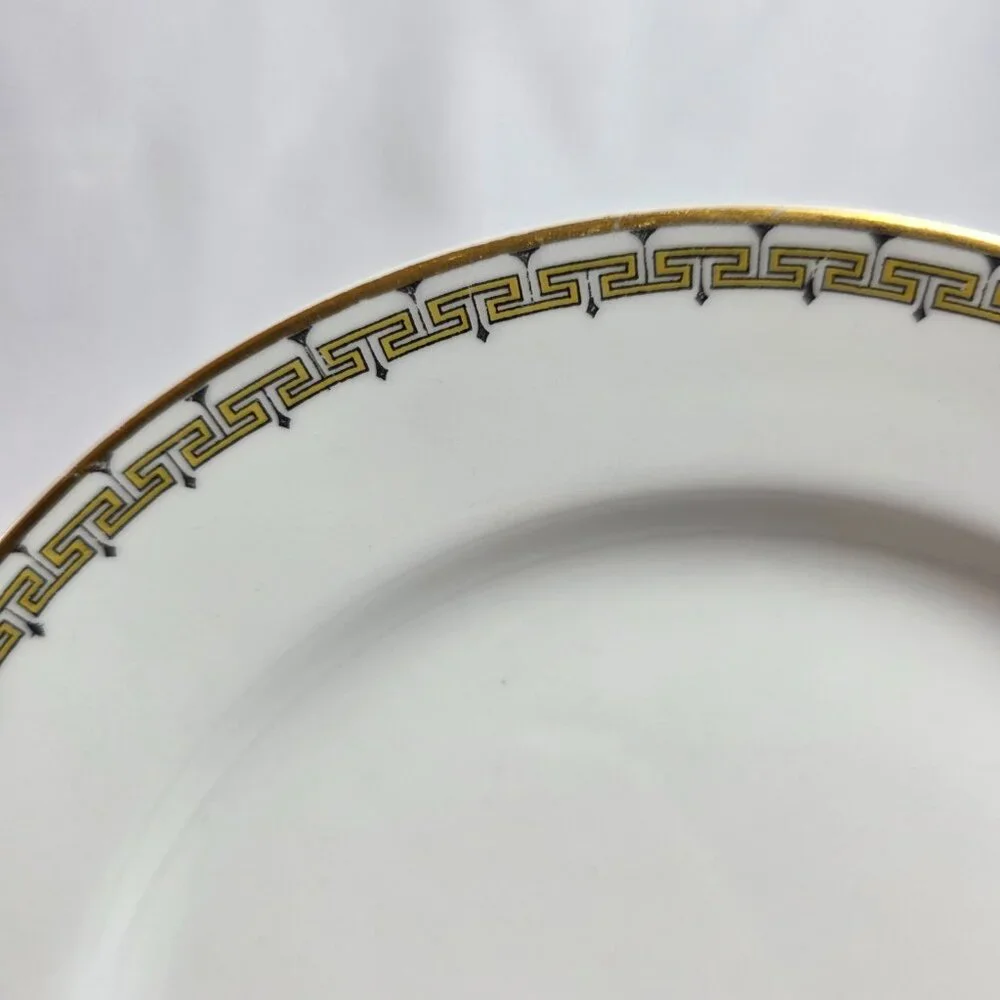 FOUR Haviland Albany Salad Plates Schleiger 107A Yellow & Black Key